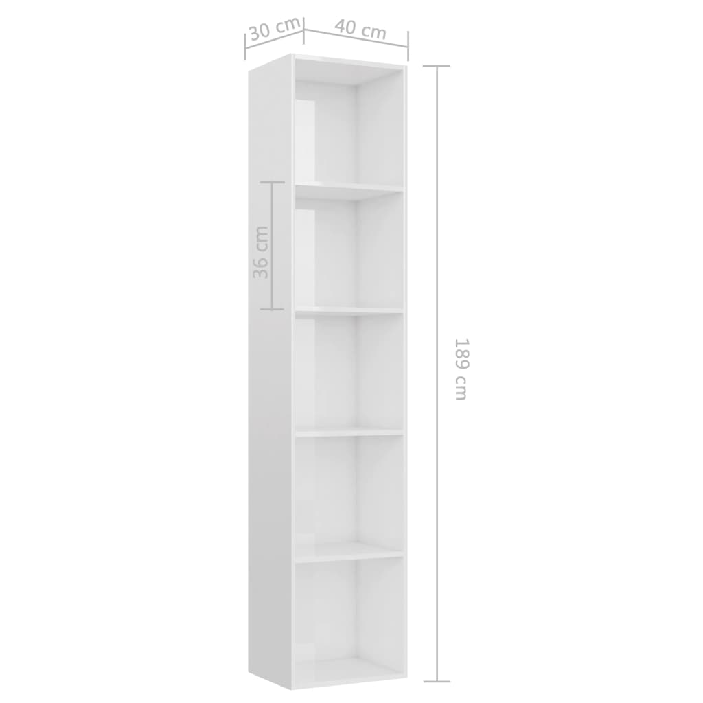 Estante Leyla de 190cm - Branco Brilhante - Design Moderno