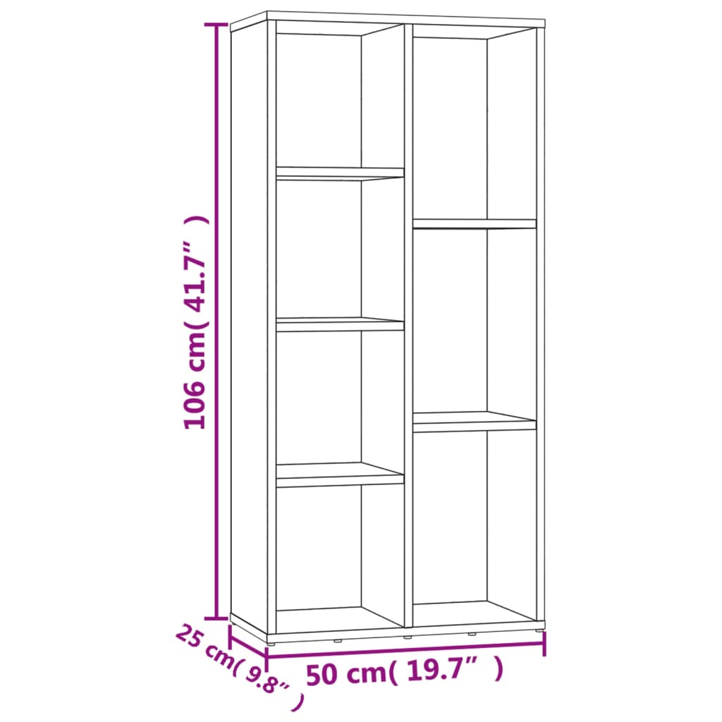 Estante 50x25x106 cm derivados de madeira cinzento cimento