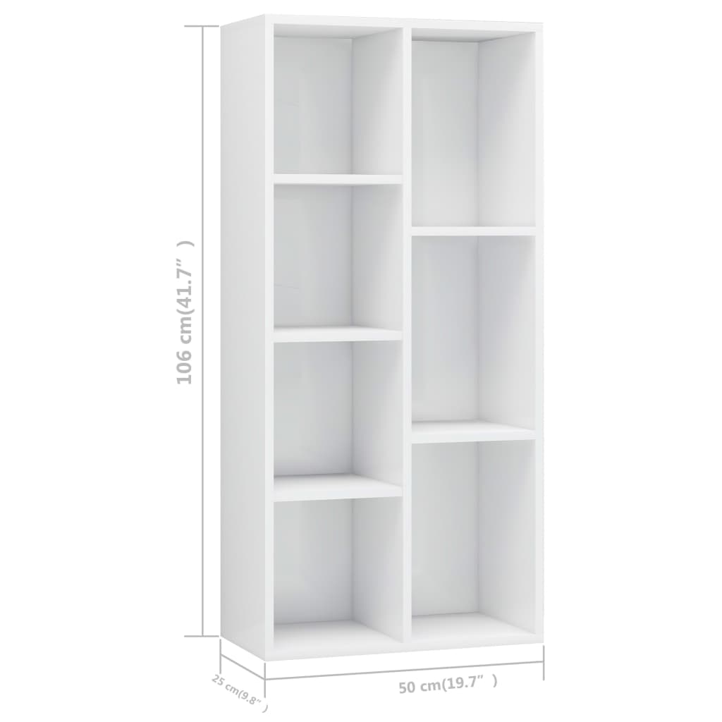 Estante 50x25x106 cm contraplacado branco brilhante