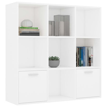 Estante Anaís - Com 7 Compartimentos e 2 Portas - Cor Branco - 98x30x98 cm -Em Aglomerado - Design Moderno