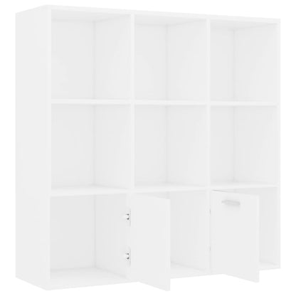 Estante Anaís - Com 7 Compartimentos e 2 Portas - Cor Branco - 98x30x98 cm -Em Aglomerado - Design Moderno