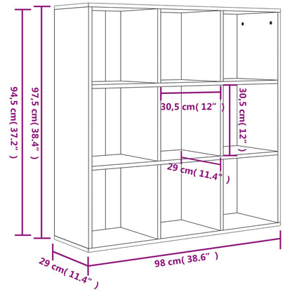 Estante 98x30x98 cm contraplacado cinzento cimento