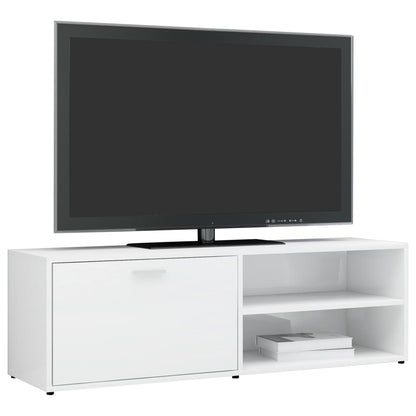 Móvel de TV 120x34x37 cm contraplacado branco brilhante