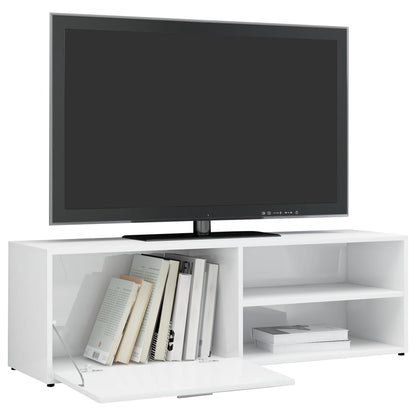 Móvel de TV 120x34x37 cm contraplacado branco brilhante