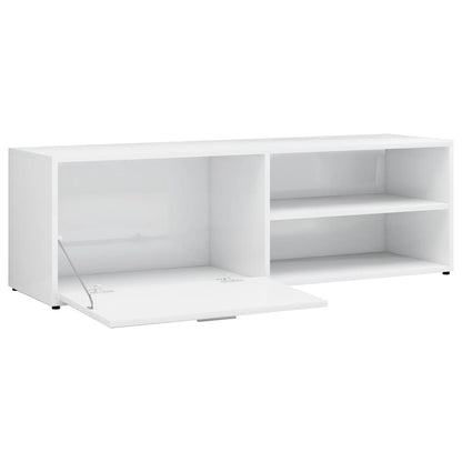 Móvel de TV 120x34x37 cm contraplacado branco brilhante