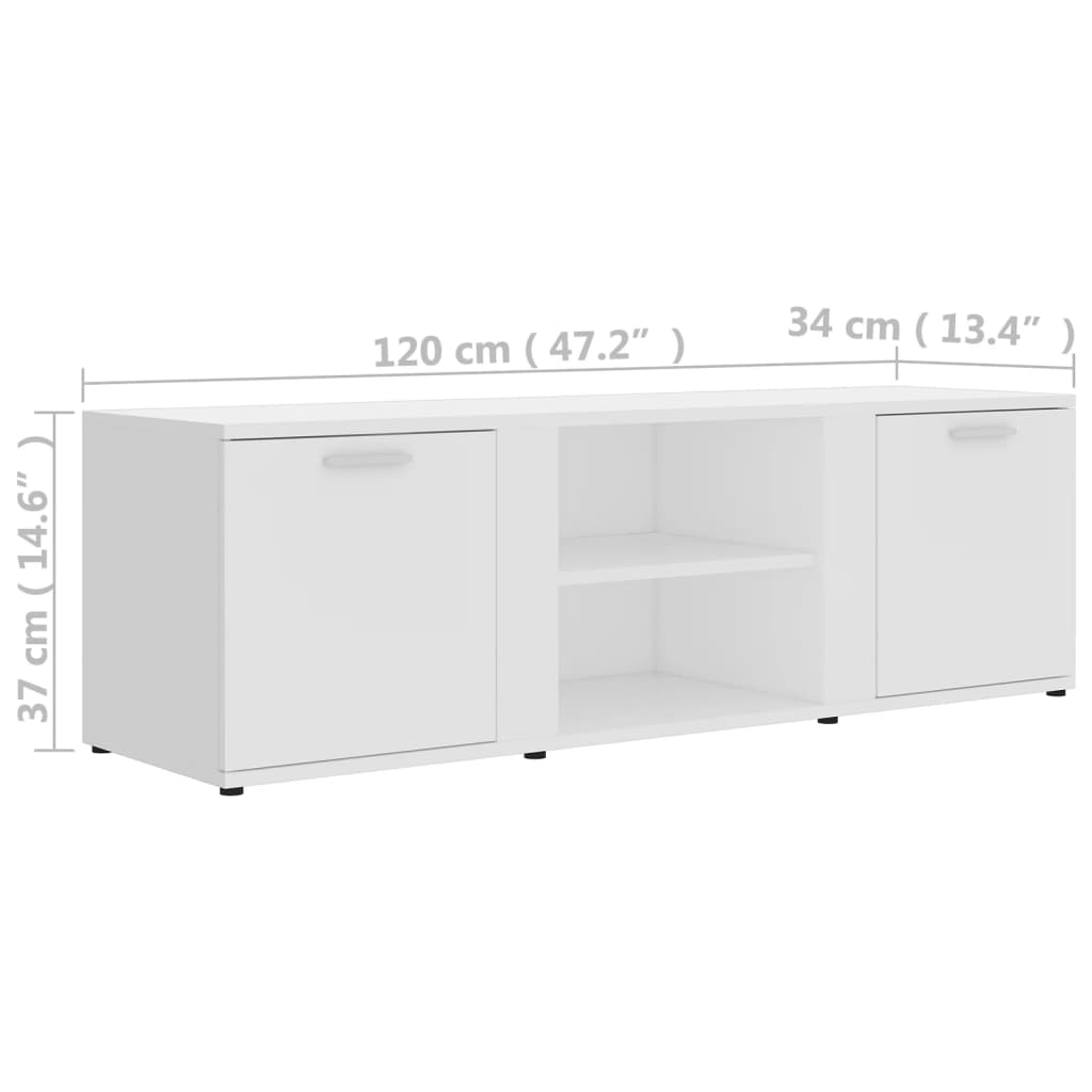 Móvel de TV Lokise de 120 cm - Branco - Design Nórdico