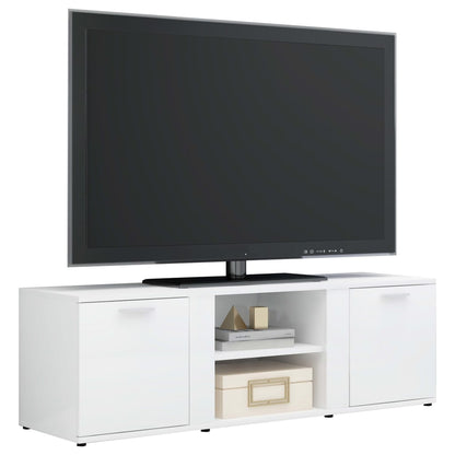 Móvel de TV Lokise de 120 cm - Branco Brilhante - Design Nórdico