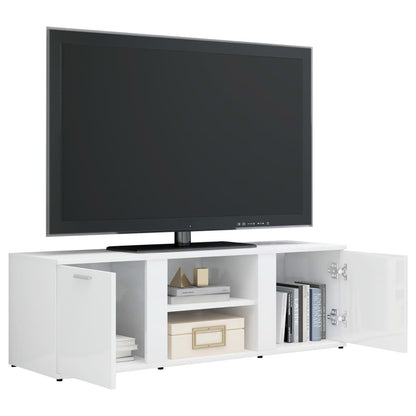 Móvel de TV Lokise de 120 cm - Branco Brilhante - Design Nórdico