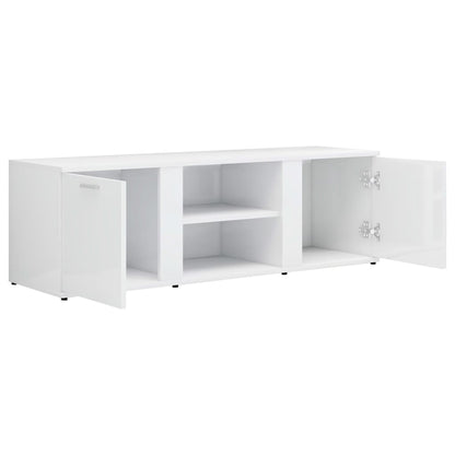 Móvel de TV Lokise de 120 cm - Branco Brilhante - Design Nórdico