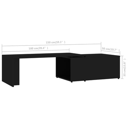 Mesa de centro 150x50x35 cm contraplacado preto