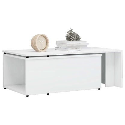 Mesa de centro 150x50x35 cm contraplacado branco brilhante