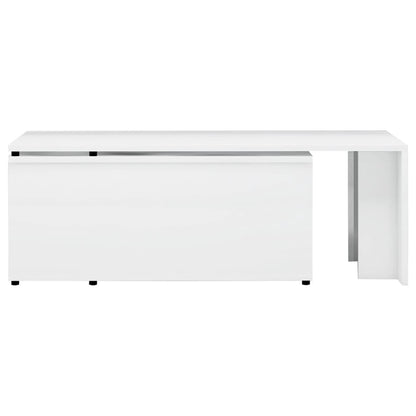 Mesa de centro 150x50x35 cm contraplacado branco brilhante