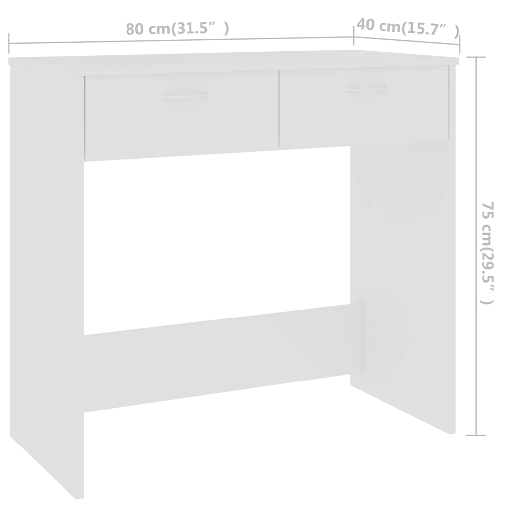 Secretária 80x40x75 cm contraplacado branco