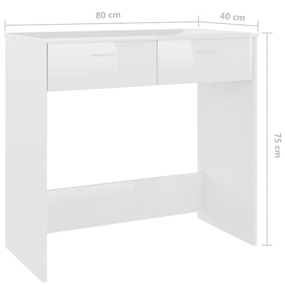 Secretária 80x40x75 cm contraplacado branco brilhante