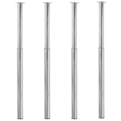 Pernas de mesa telescópicas 4 pcs 710 mm-1100 mm cromado