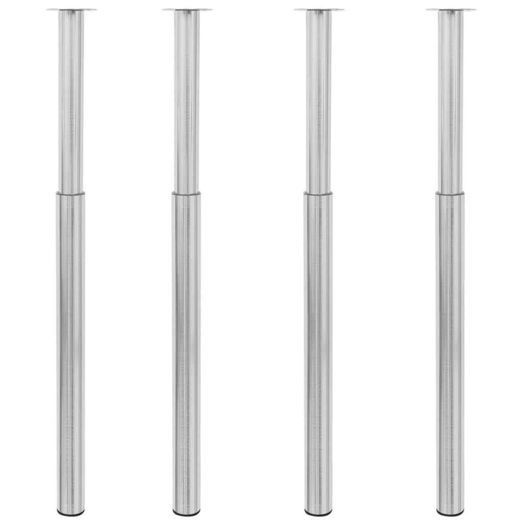 Pernas de mesa telescópicas 4 pcs 710-1100 mm níquel escovado