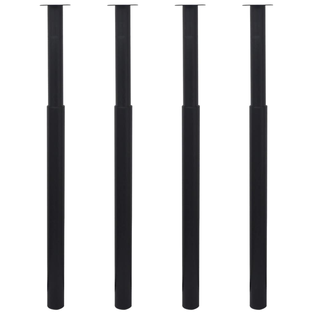 Pernas de mesa telescópicas 4 pcs 710 mm-1100 mm preto