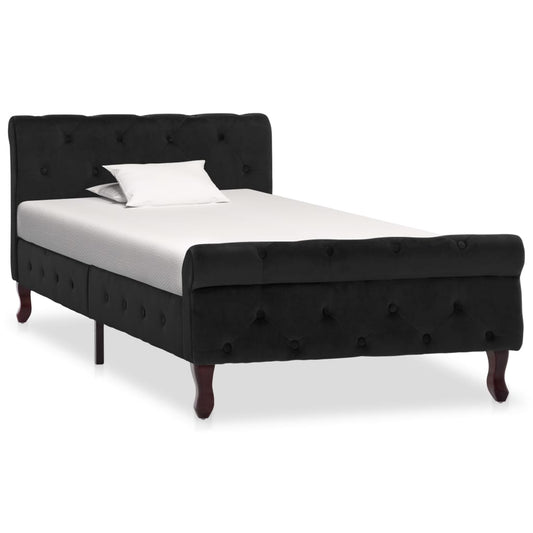 Estrutura de cama 90x200 cm veludo preto