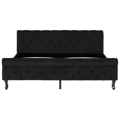 Estrutura de cama 160x200 cm veludo preto