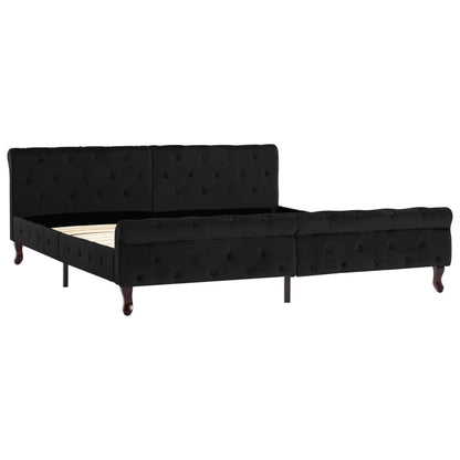 Estrutura de cama 180x200 cm veludo preto