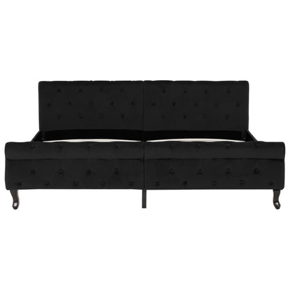 Estrutura de cama 180x200 cm veludo preto