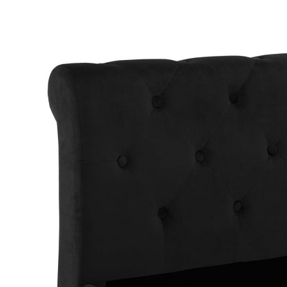 Estrutura de cama 180x200 cm veludo preto