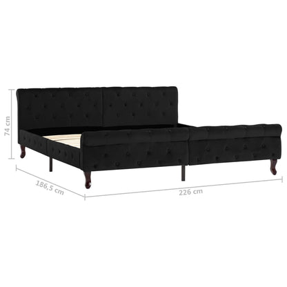 Estrutura de cama 180x200 cm veludo preto