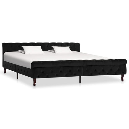 Estrutura de cama 200x200 cm veludo preto