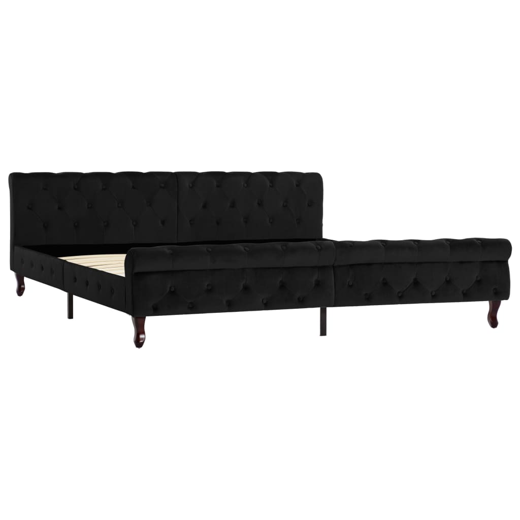 Estrutura de cama 200x200 cm veludo preto