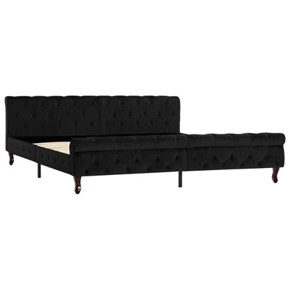 Estrutura de cama 200x200 cm veludo preto