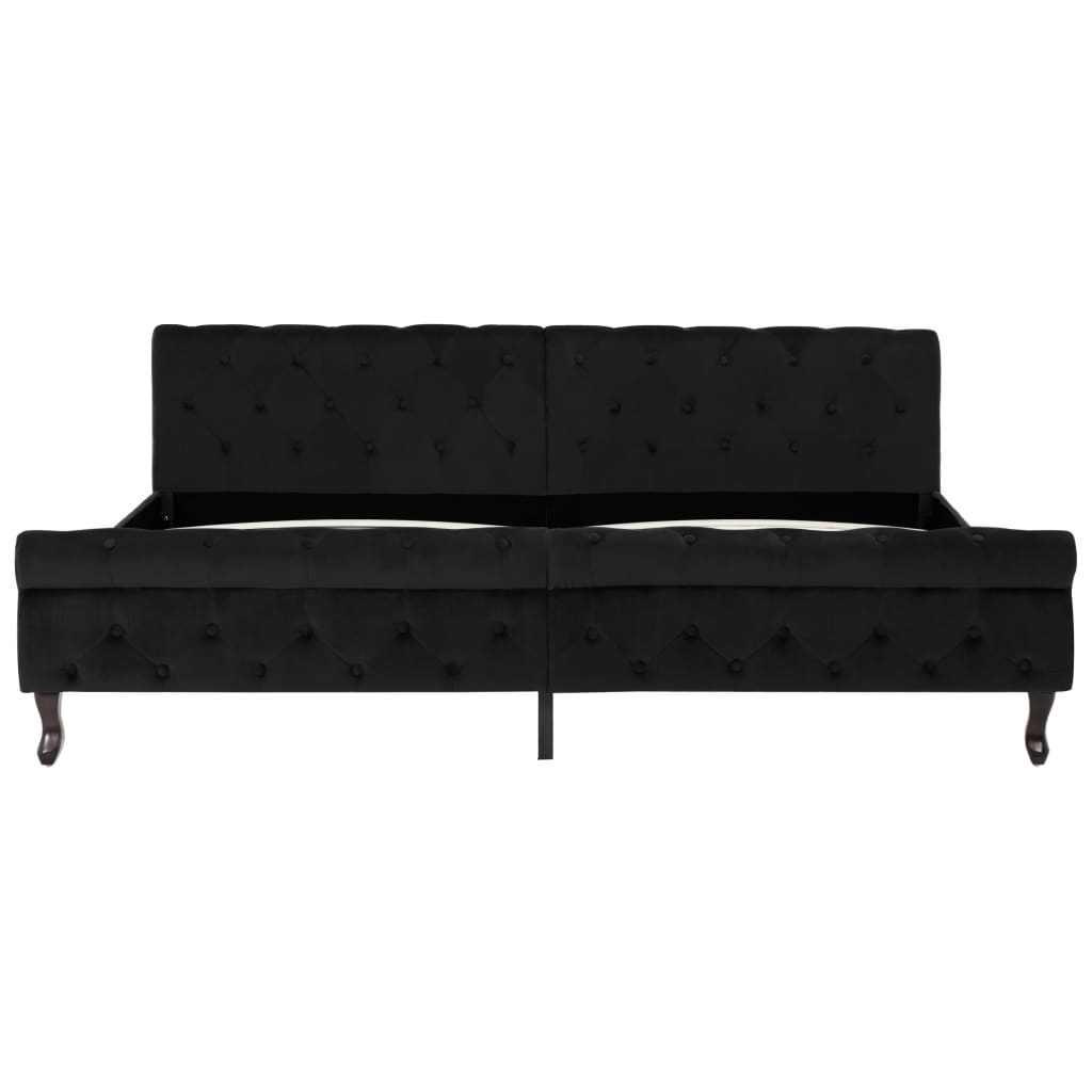 Estrutura de cama 200x200 cm veludo preto