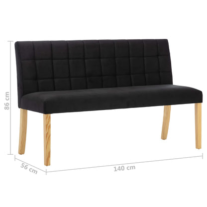 Banco 140 cm veludo preto