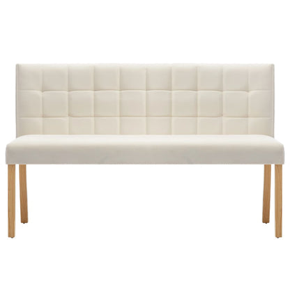 Banco 140 cm veludo cor creme