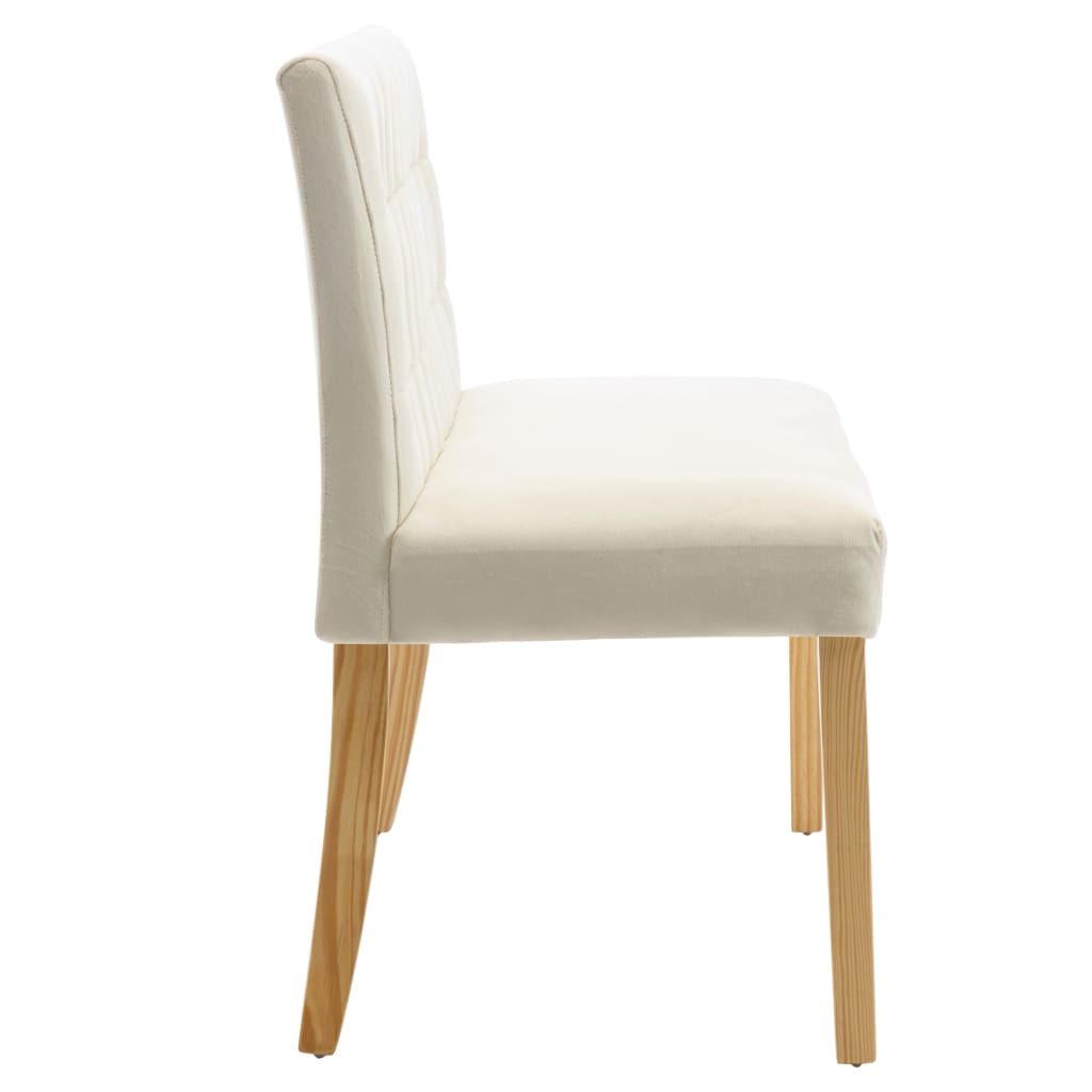 Banco 140 cm veludo cor creme