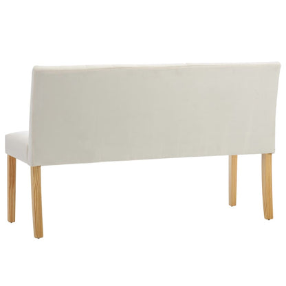 Banco 140 cm veludo cor creme