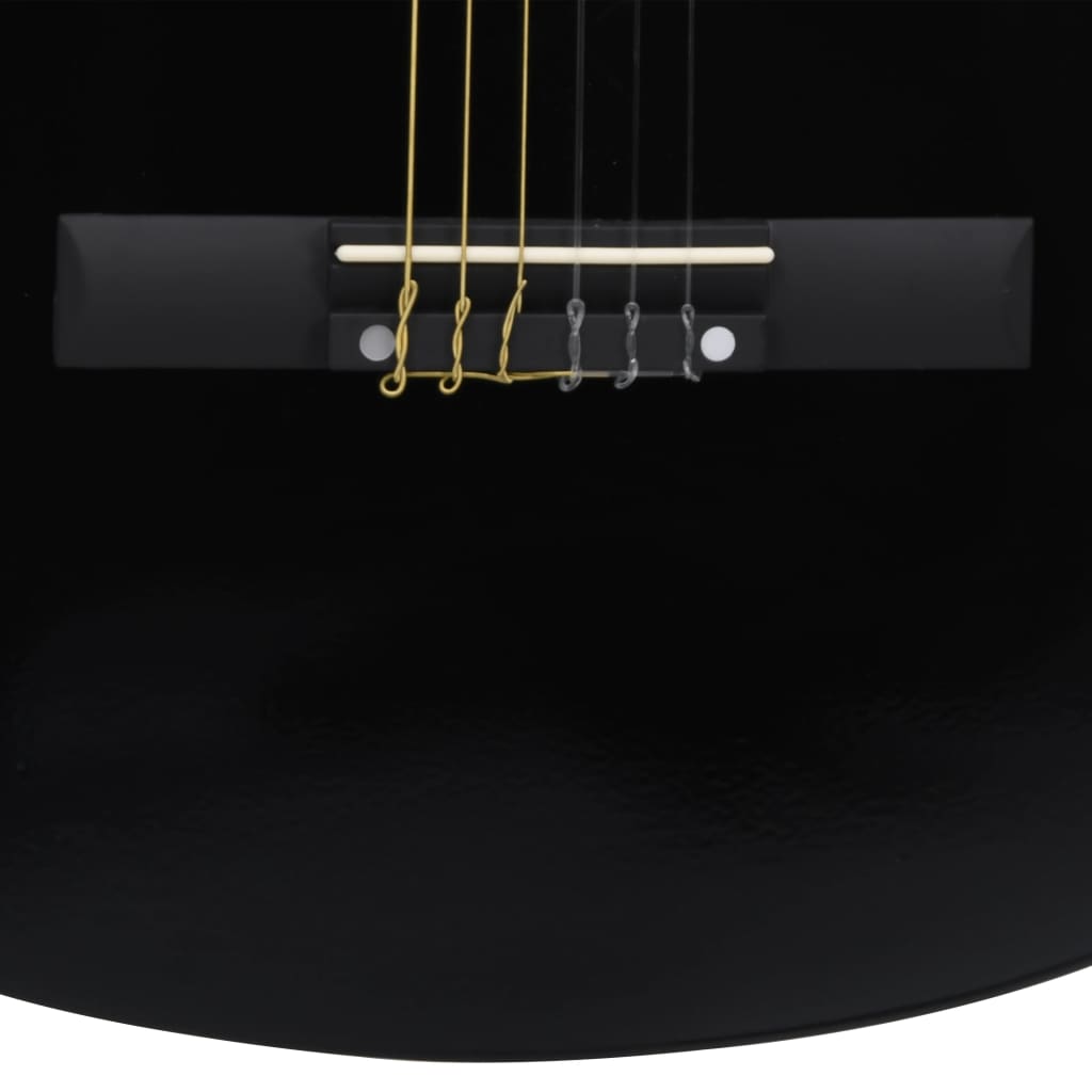 Guitarra clássica cutaway com equalizador e 6 cordas preto