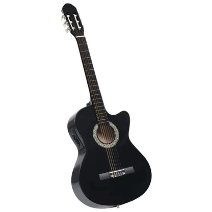 12 pcs conjunto de guitarra com equalizador e 6 cordas preto