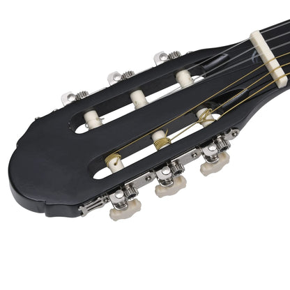 12 pcs conjunto de guitarra com equalizador e 6 cordas preto