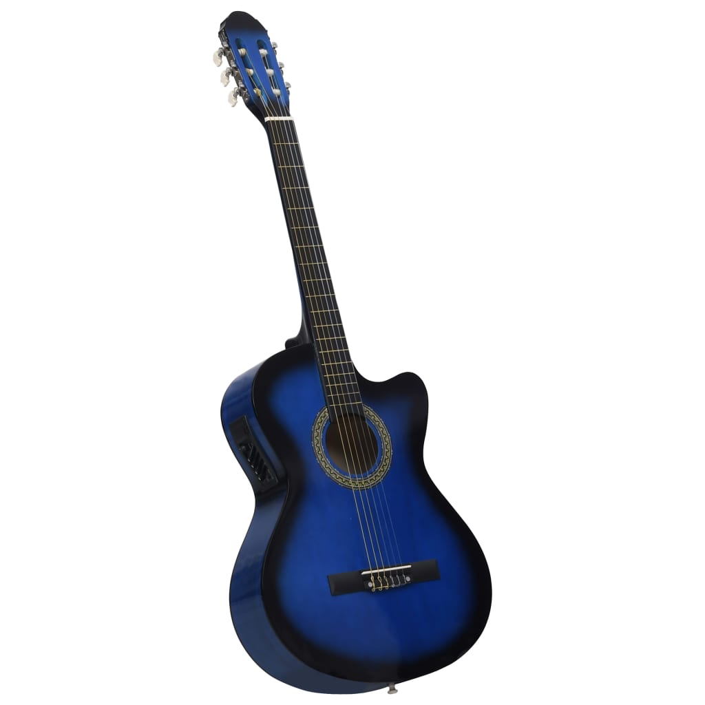 12 pcs conjunto de guitarra com equalizador e 6 cordas azul