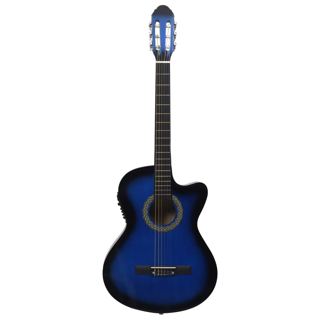 12 pcs conjunto de guitarra com equalizador e 6 cordas azul