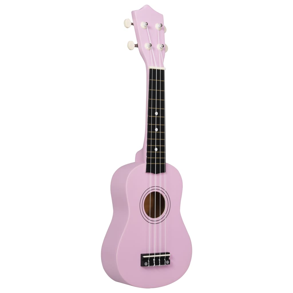 Conjunto ukulele soprano infantil com saco 21" rosa