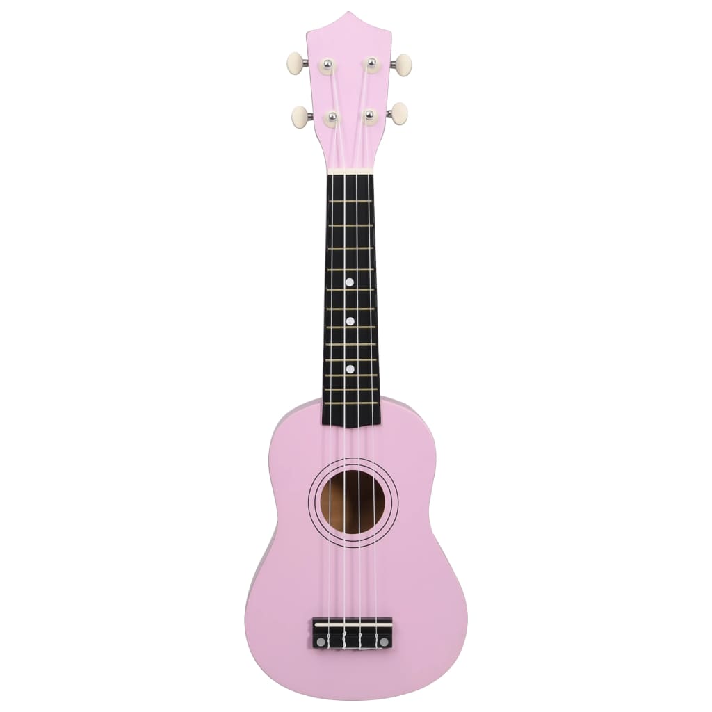 Conjunto ukulele soprano infantil com saco 21" rosa