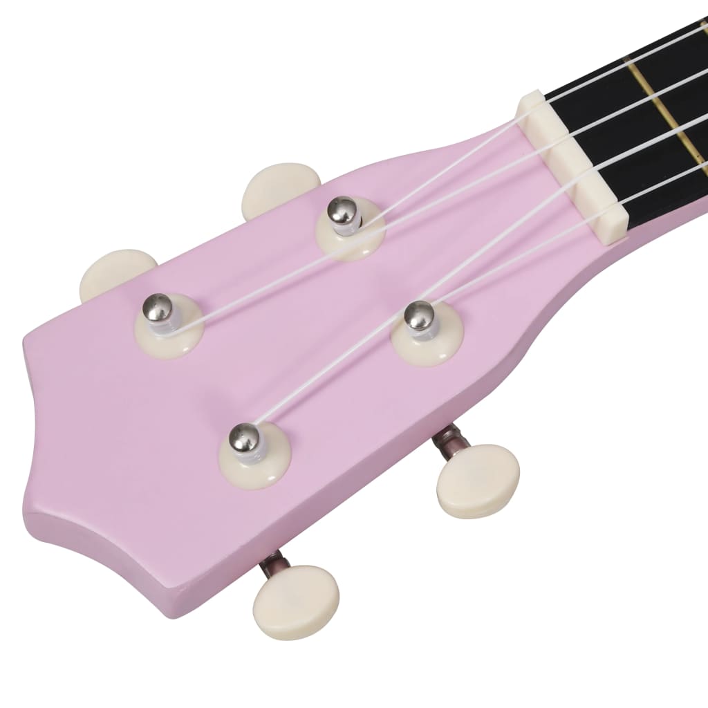 Conjunto ukulele soprano infantil com saco 21" rosa