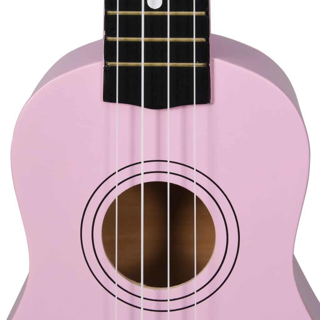 Conjunto ukulele soprano infantil com saco 21" rosa