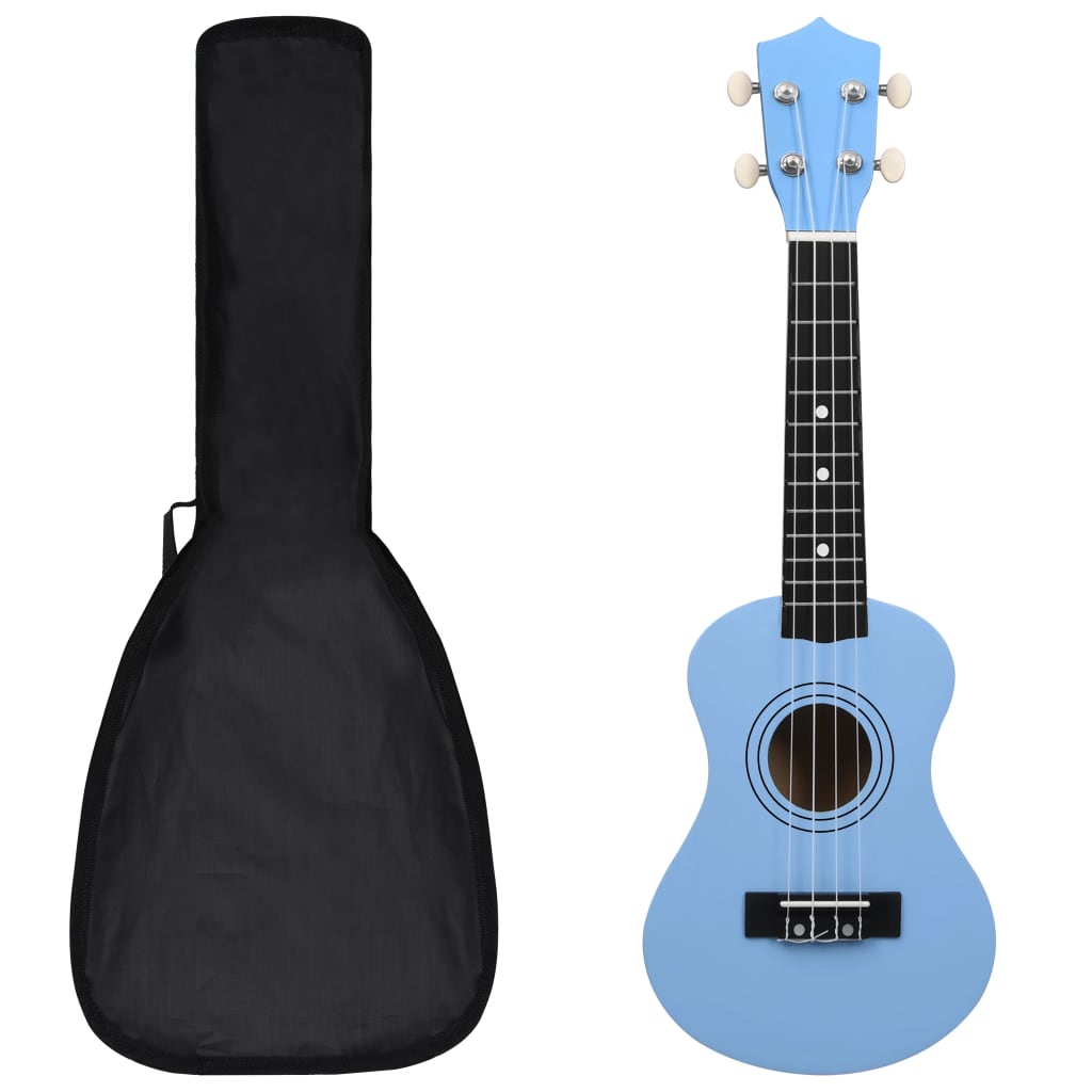 Conjunto ukulele soprano infantil com saco 21" azul-bebé