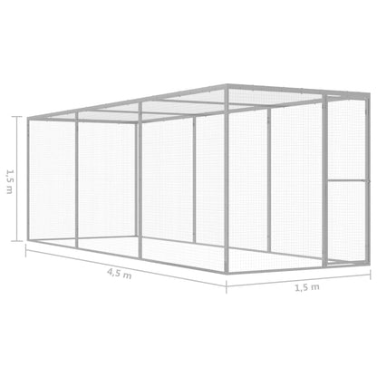 Jaula para gatos 4,5x1,5x1,5 m aço galvanizado