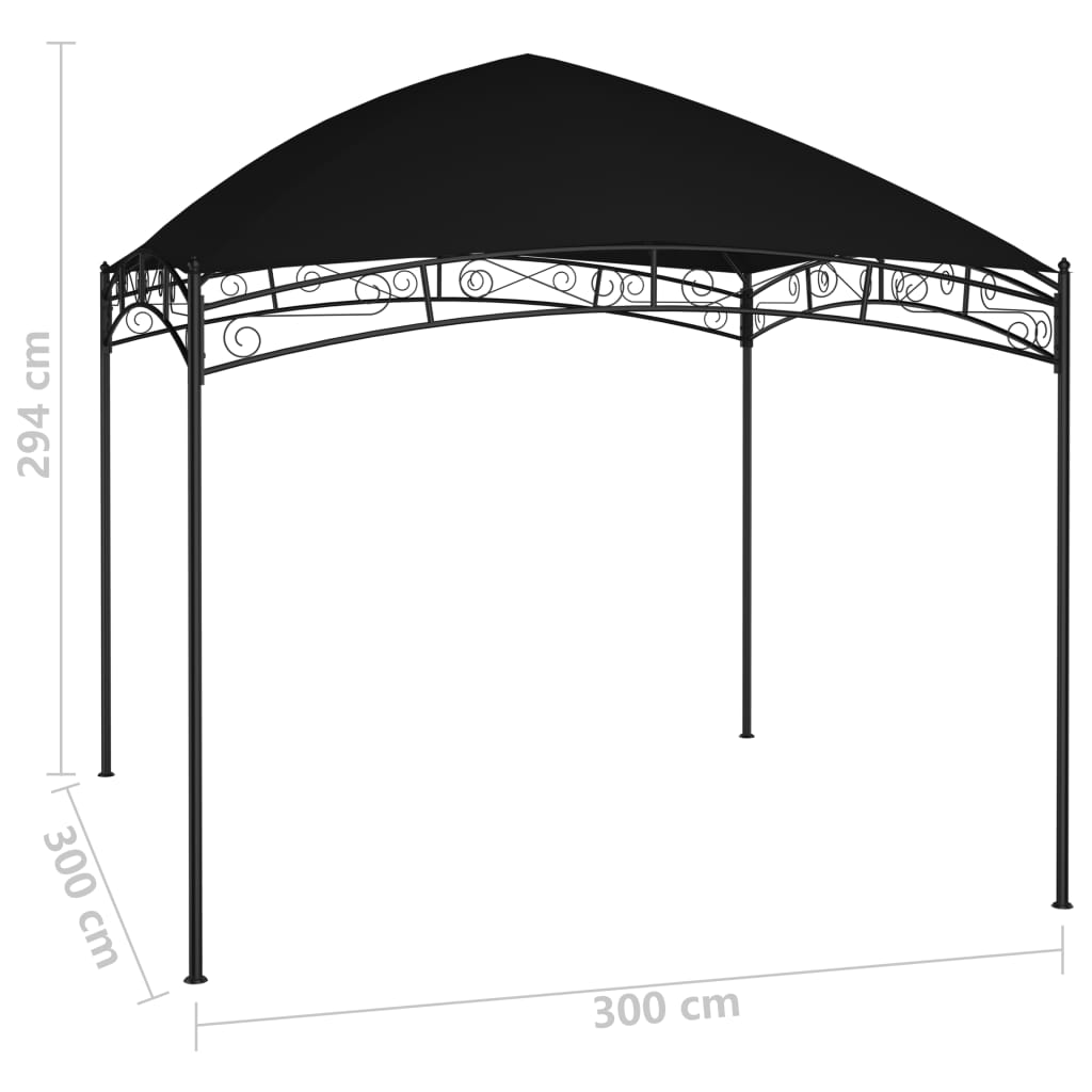 Gazebo de jardim 3x3 m 180 g/m² antracite