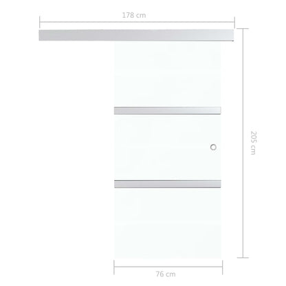 Porta deslizante batente suave vidro ESG/alumínio 76x205 cm