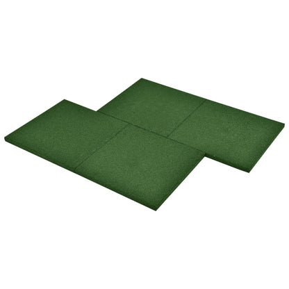 Ladrilhos prot. contra quedas 12 pcs borracha 50x50x3 cm verde