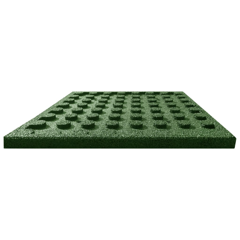 Ladrilhos prot. contra quedas 12 pcs borracha 50x50x3 cm verde